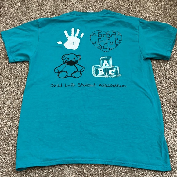 Gildan Turquoise Ultra Cotton Missouri State Child Life Student Association Tee - Picture 2 of 5